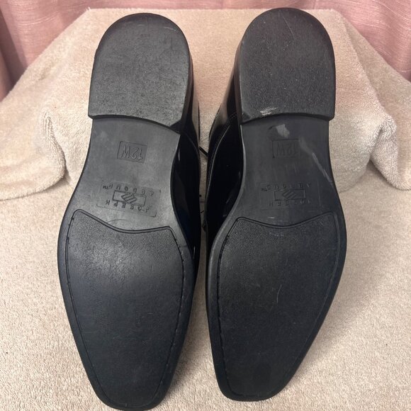 Mens Black Patent Leather Oxford Tuxedo Dress Shoes By Joseph Abboud 12W Wedding - Picture 10 of 16